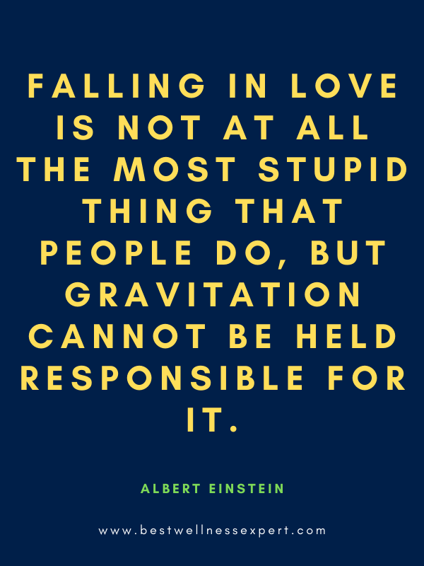 Falling in love is not at all the most stupid thing that people do, but gravitation cannot be held responsible for it.