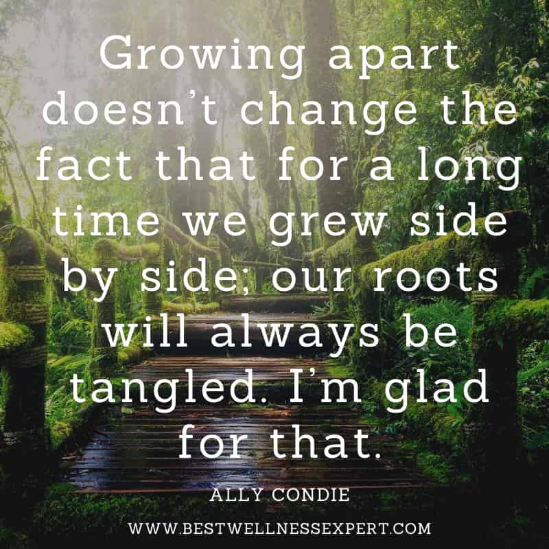 Growing apart doesn’t change the fact that for a long time we grew side by side; our roots will always be tangled. I’m glad for that