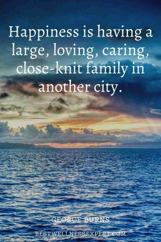 Happiness is having a large, loving, caring, close-knit family in another city.