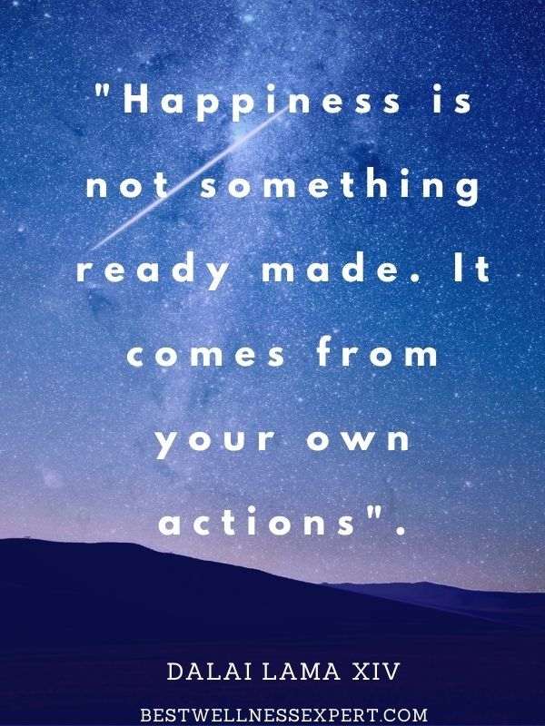 “Happiness is not something ready made. It comes from your own actions.”