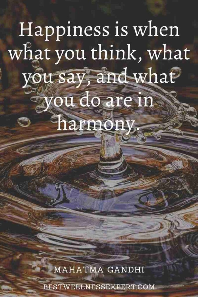 Happiness is when what you think, what you say, and what you do are in harmony.