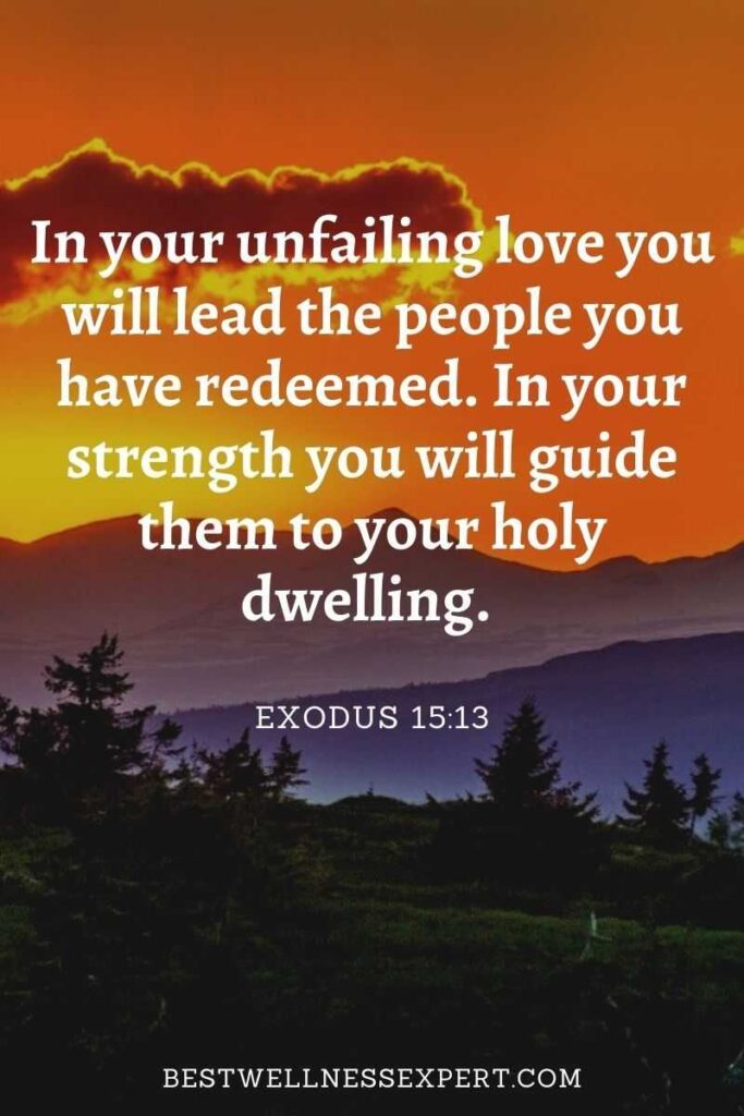 In your unfailing love you will lead the people you have redeemed. In your strength you will guide them to your holy dwelling.