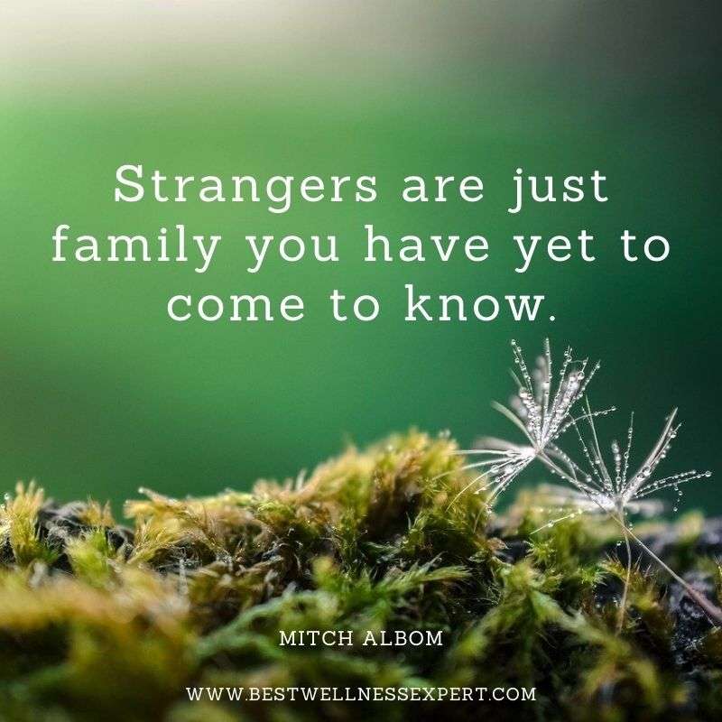 Strangers are just family you have yet to come to know.
