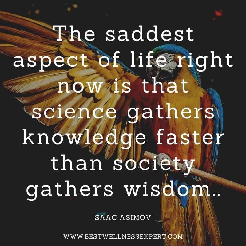 The saddest aspect of life right now is that science gathers knowledge faster than society gathers wisdom..