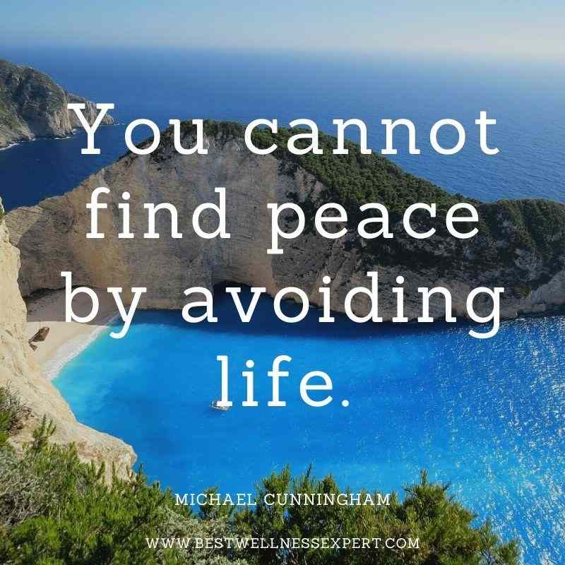 You cannot find peace by avoiding life.