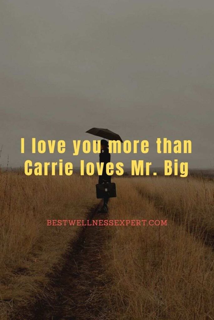 I love you more than Carrie loves Mr. Big