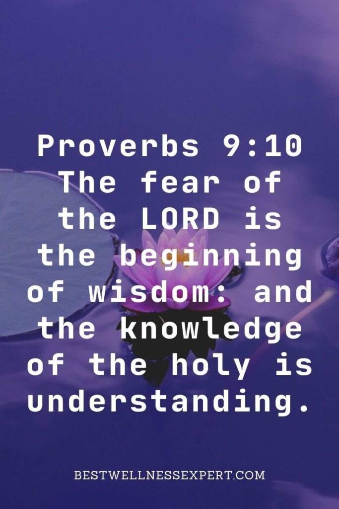 Proverbs 9:10 The fear of the LORD is the beginning of wisdom and the knowledge of the holy is understanding.