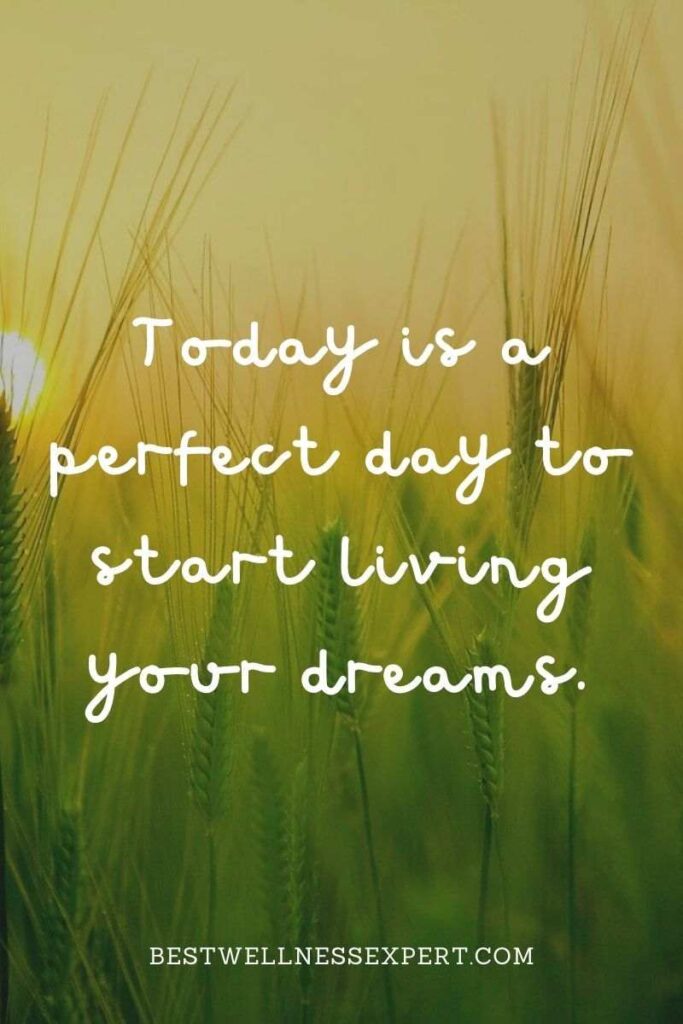 Today is a perfect day to start living your dreams.