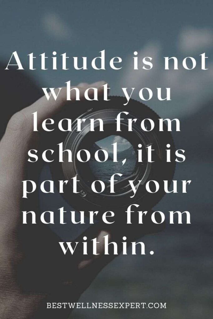 Attitude is not what you learn from school, it is part of your nature from within.