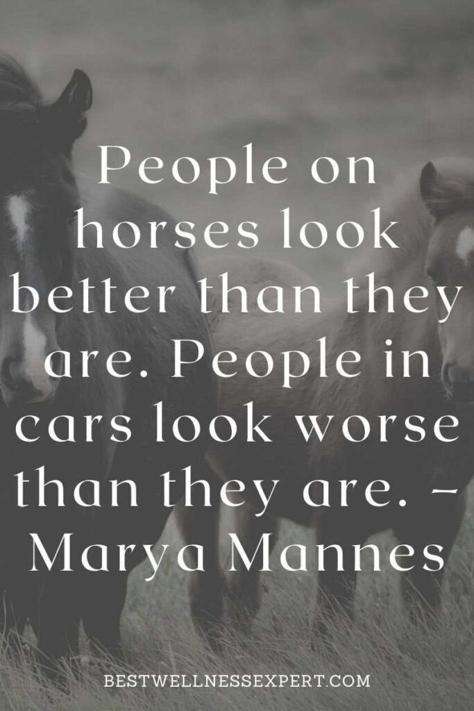 People on horses look better than they are. People in cars look worse than they are. – Marya Mannes