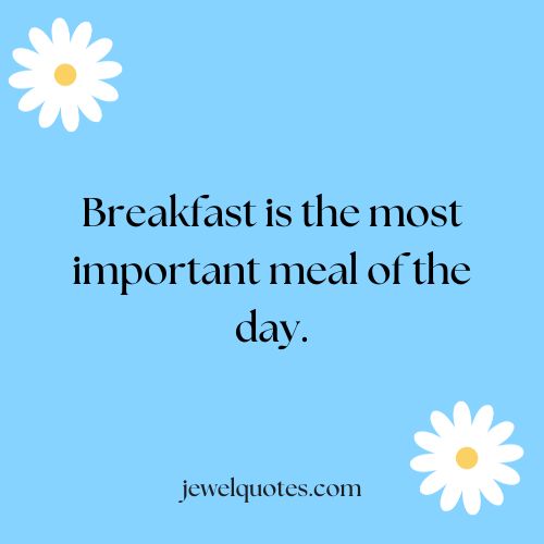 Breakfast is the most important meal of the day.