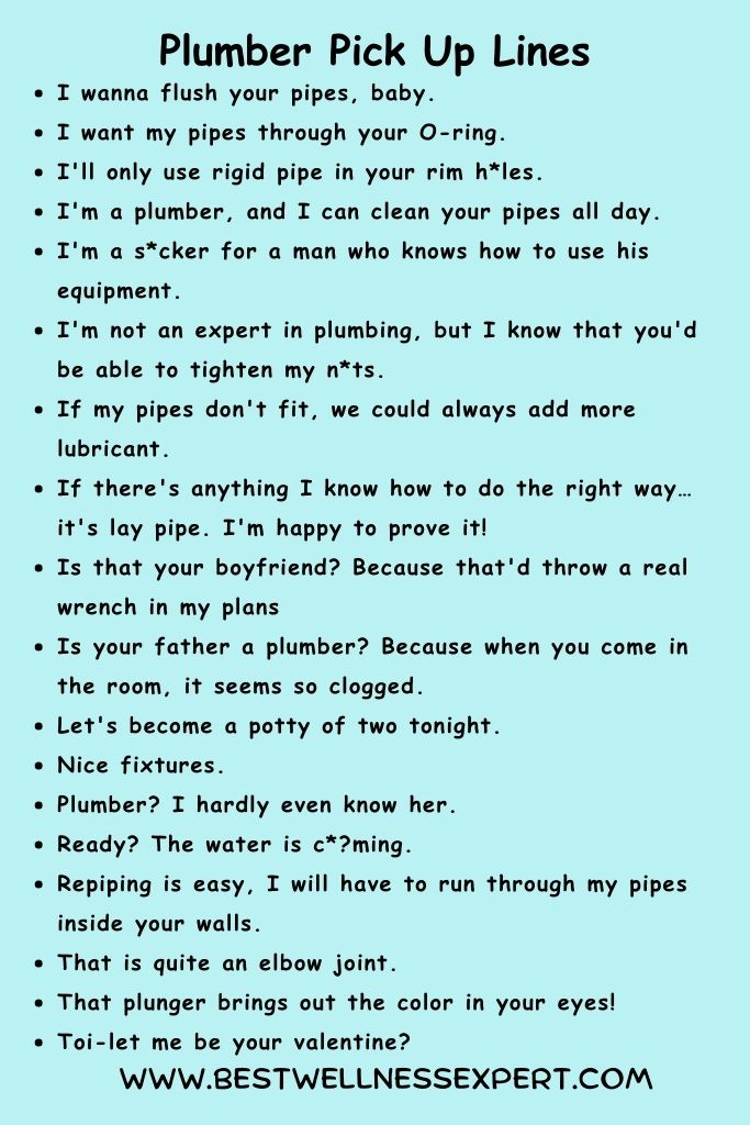 Plumber Pick Up Lines