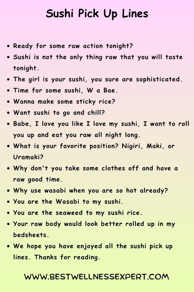 Sushi Pick Up Lines