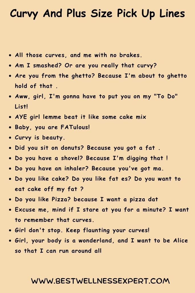 Curvy And Plus Size Pick Up Lines