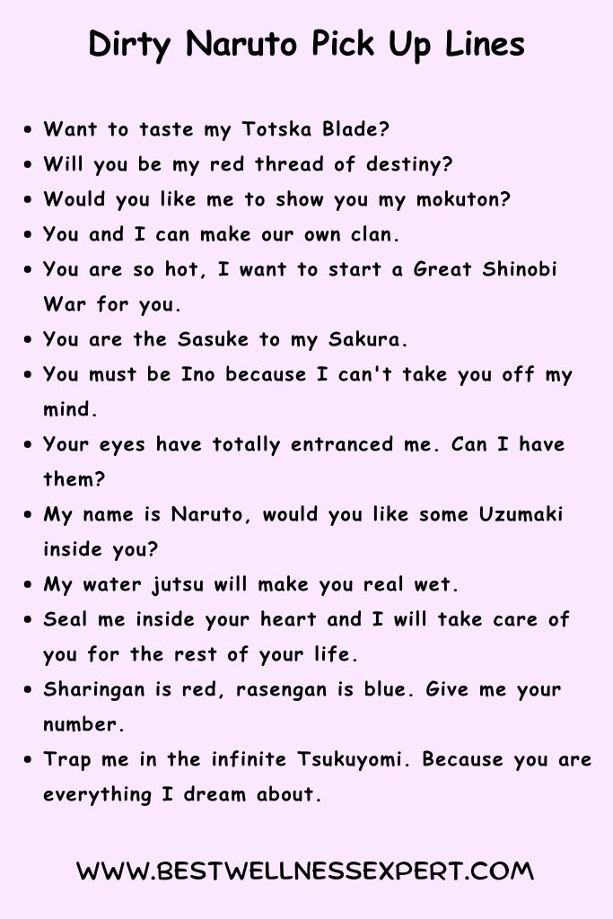 Dirty Naruto Pick Up Lines