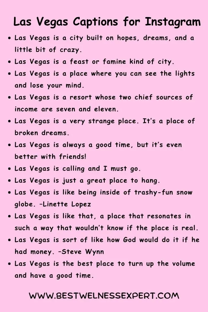 Las Vegas Captions for Instagram